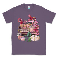 Lavender Breast Cancer truck with pumpkins Classic Tee - FaDigitalArtStudio