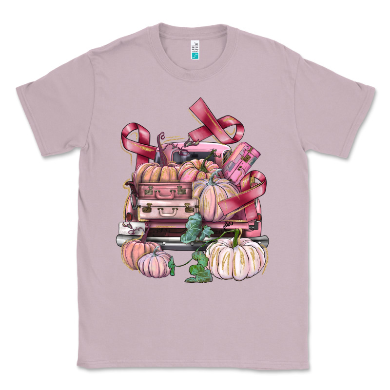 Breast Cancer Truck With Pumpkins Classic Tee by FaDigitalArtStudio | Teevron