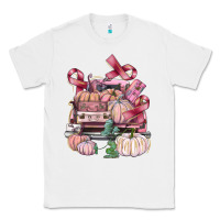 White Breast Cancer truck with pumpkins Classic Tee - FaDigitalArtStudio