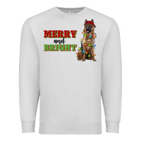 Dove Grey merry and bright german shepherd Premium Sweatshirt - RanaPortraitStore