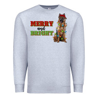 Heather Grey merry and bright german shepherd Premium Sweatshirt - RanaPortraitStore