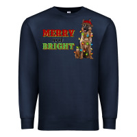 Navy merry and bright german shepherd Premium Sweatshirt - RanaPortraitStore