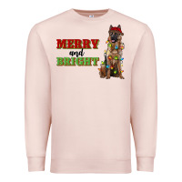 Pale Pink merry and bright german shepherd Premium Sweatshirt - RanaPortraitStore