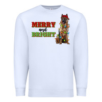 White merry and bright german shepherd Premium Sweatshirt - RanaPortraitStore