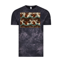 Cloud Black Longhorn Cow Pattern Vintage Tee - CowhideDigitalArt