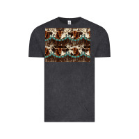 Vintage Black Longhorn Cow Pattern Vintage Tee - CowhideDigitalArt