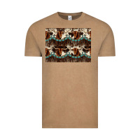 Vintage Coffee Longhorn Cow Pattern Vintage Tee - CowhideDigitalArt