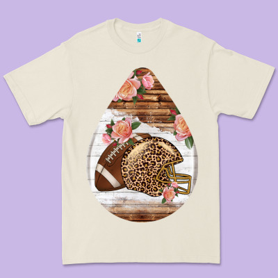 American Football And Western Roses Teardrop Premium Tee Designed By Bundleandbundleshop