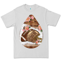 Dove Grey american football and western roses teardrop Premium Tee - BundleAndBundleShop