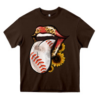 Chocolate Brown Baseball Tongue Heavy Core Tee - Jasminsmagicworld