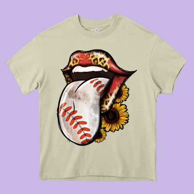 Baseball Tongue Heavy Core Tee Designed By Jasminsmagicworld
