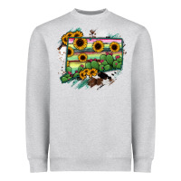 Heather Grey Connecticut State Map Heavyweight Sweatshirt - RanaPortraitStore