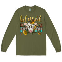 Army Green Western Blessed Mom Baby Calf Long Sleeve Tee - LillyAllenDesigns