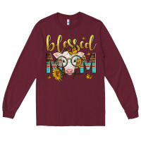 Burgundy Western Blessed Mom Baby Calf Long Sleeve Tee - LillyAllenDesigns