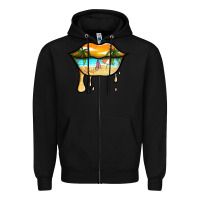 Black beach lips Zipper Hoodie - Jasminsmagicworld
