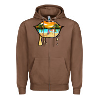 Chestnut beach lips Zipper Hoodie - Jasminsmagicworld