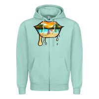 Seafoam beach lips Zipper Hoodie - Jasminsmagicworld
