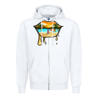 White beach lips Zipper Hoodie - Jasminsmagicworld