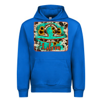 Cobalt libra turquoise cowhide Urban Hoodie - RanaPortraitStore