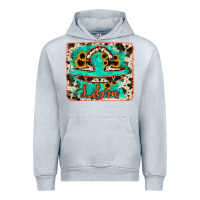 Heather Grey libra turquoise cowhide Urban Hoodie - RanaPortraitStore