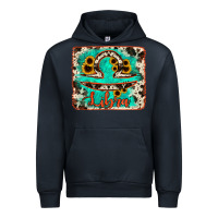 Navy libra turquoise cowhide Urban Hoodie - RanaPortraitStore