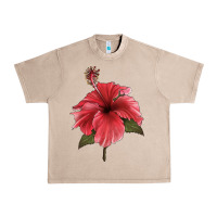 French Oak Puerto Rican Hibiscus Flower Illustrations Urban Heavy Tee - LillyAllenDesigns