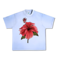 Grape Ice Puerto Rican Hibiscus Flower Illustrations Urban Heavy Tee - LillyAllenDesigns