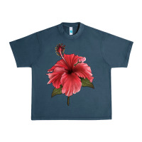 Midnight Navy Puerto Rican Hibiscus Flower Illustrations Urban Heavy Tee - LillyAllenDesigns