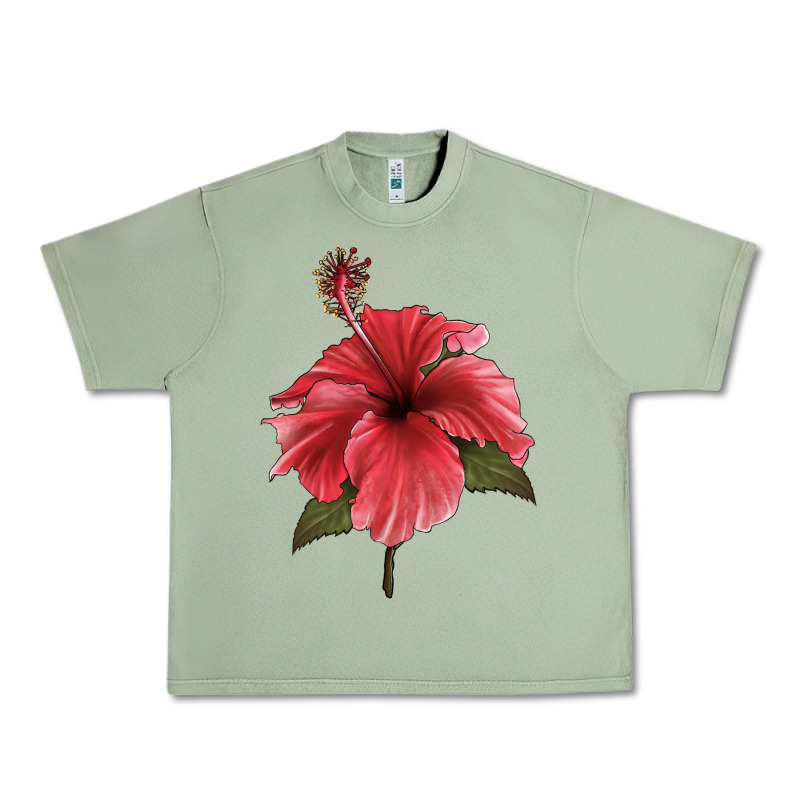 Puerto Rican Hibiscus Flower Illustrations Urban Heavy Tee by LillyAllenDesigns | Teevron