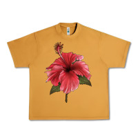Peanut Butter Puerto Rican Hibiscus Flower Illustrations Urban Heavy Tee - LillyAllenDesigns