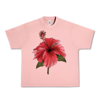 Salmon Puerto Rican Hibiscus Flower Illustrations Urban Heavy Tee - LillyAllenDesigns