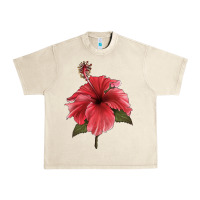 Sandshell Puerto Rican Hibiscus Flower Illustrations Urban Heavy Tee - LillyAllenDesigns