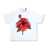 White Puerto Rican Hibiscus Flower Illustrations Urban Heavy Tee - LillyAllenDesigns