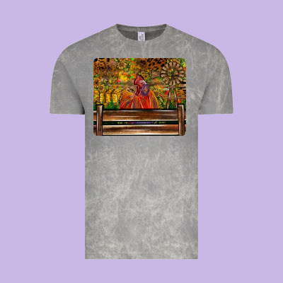 Farm Life Rooster Vintage Tee Designed By Cowhidedigitalart