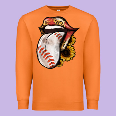 Baseball Tongue Premium Sweatshirt Designed By Jasminsmagicworld