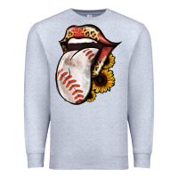 Heather Grey Baseball Tongue Premium Sweatshirt - Jasminsmagicworld