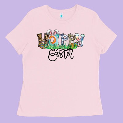 Happy Easter Ladies Tee Designed By Cowhidedigitalart