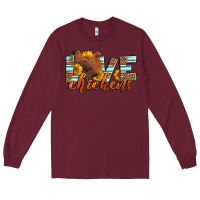 Burgundy love chickens Long Sleeve Tee - LillyAllenDesigns