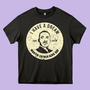 Martin Luther Day Vintage Heavy Core Tee Designed By Designefamous
