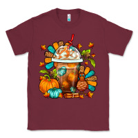 Burgundy Thanksgiving Frappe Coffee Classic Tee - FaDigitalArtStudio