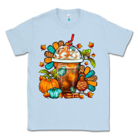 Dusty Blue Thanksgiving Frappe Coffee Classic Tee - FaDigitalArtStudio