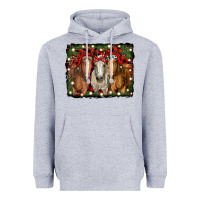 Heather Grey Christmas horses Heavyweight Hoodie - RanaPortraitStore