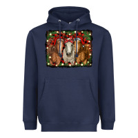 Navy Christmas horses Heavyweight Hoodie - RanaPortraitStore