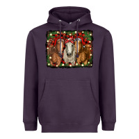 Plum Christmas horses Heavyweight Hoodie - RanaPortraitStore
