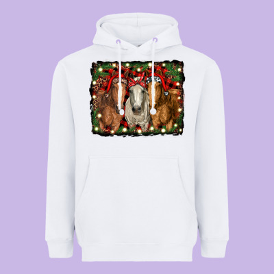 Christmas Horses Heavyweight Hoodie Designed By Ranaportraitstore