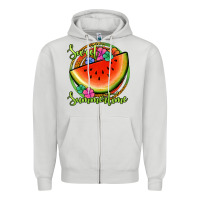 Dove Grey sweet summertime watermelon Zipper Hoodie - Jasminsmagicworld