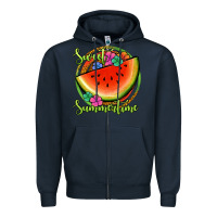 Navy sweet summertime watermelon Zipper Hoodie - Jasminsmagicworld
