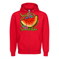 Red sweet summertime watermelon Zipper Hoodie - Jasminsmagicworld