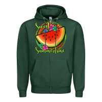 Sports Green sweet summertime watermelon Zipper Hoodie - Jasminsmagicworld