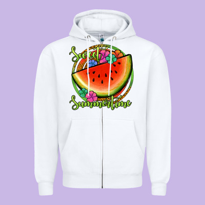 Sweet Summertime Watermelon Zipper Hoodie Designed By Jasminsmagicworld